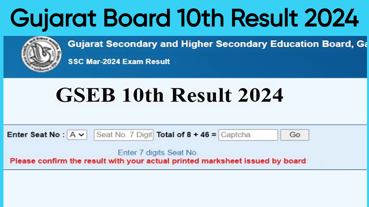 Gujarat Board 10th Result 2024